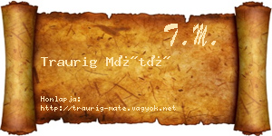 Traurig Máté névjegykártya